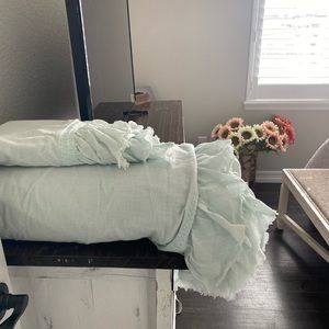 RH Teen Queen Ruffle Duvet Cover & Shams